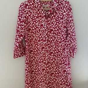 Elegant Red and White Midi Dress